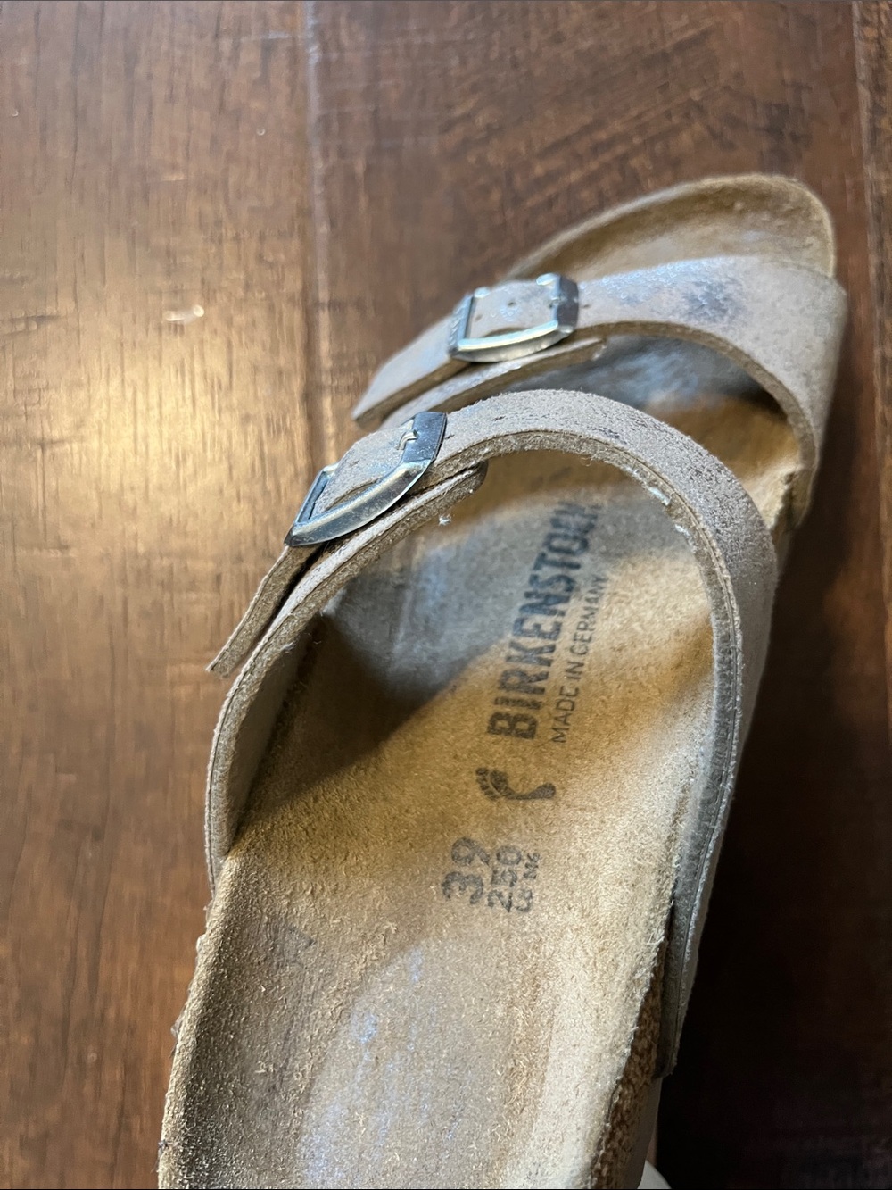 Birkenstock Metallic Taupe Two-Strap Sandals - Picture 2 of 4